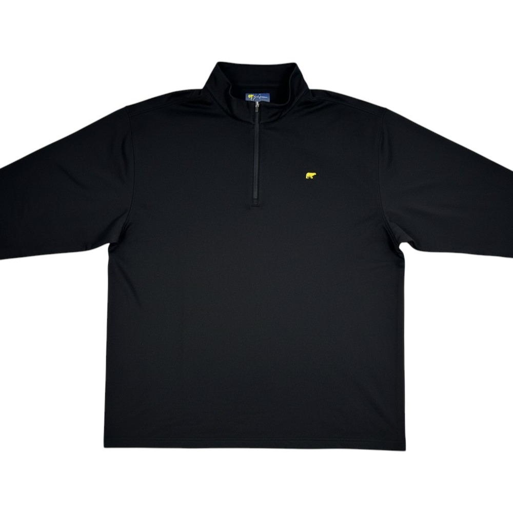 Jack Nicklaus Golden Bear Men's Quarter Zip Pullover Golf Shirt Long XXLT Black